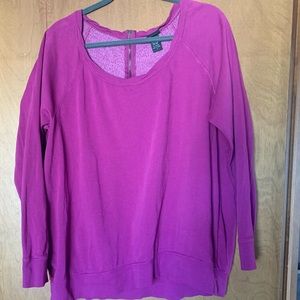 Fuscia/Purple Sweatshirt with Back Zipper
